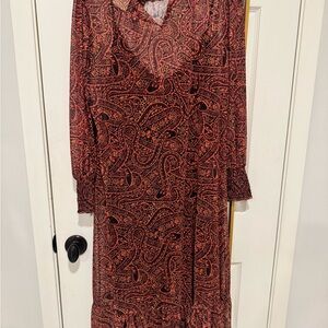 FARM Rio Red and Black Paisley Maxi Dress